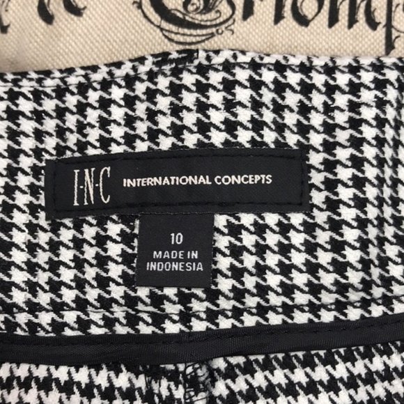 INC Houndstooth-Print Tapered-Leg Pants - Picture 6 of 9
